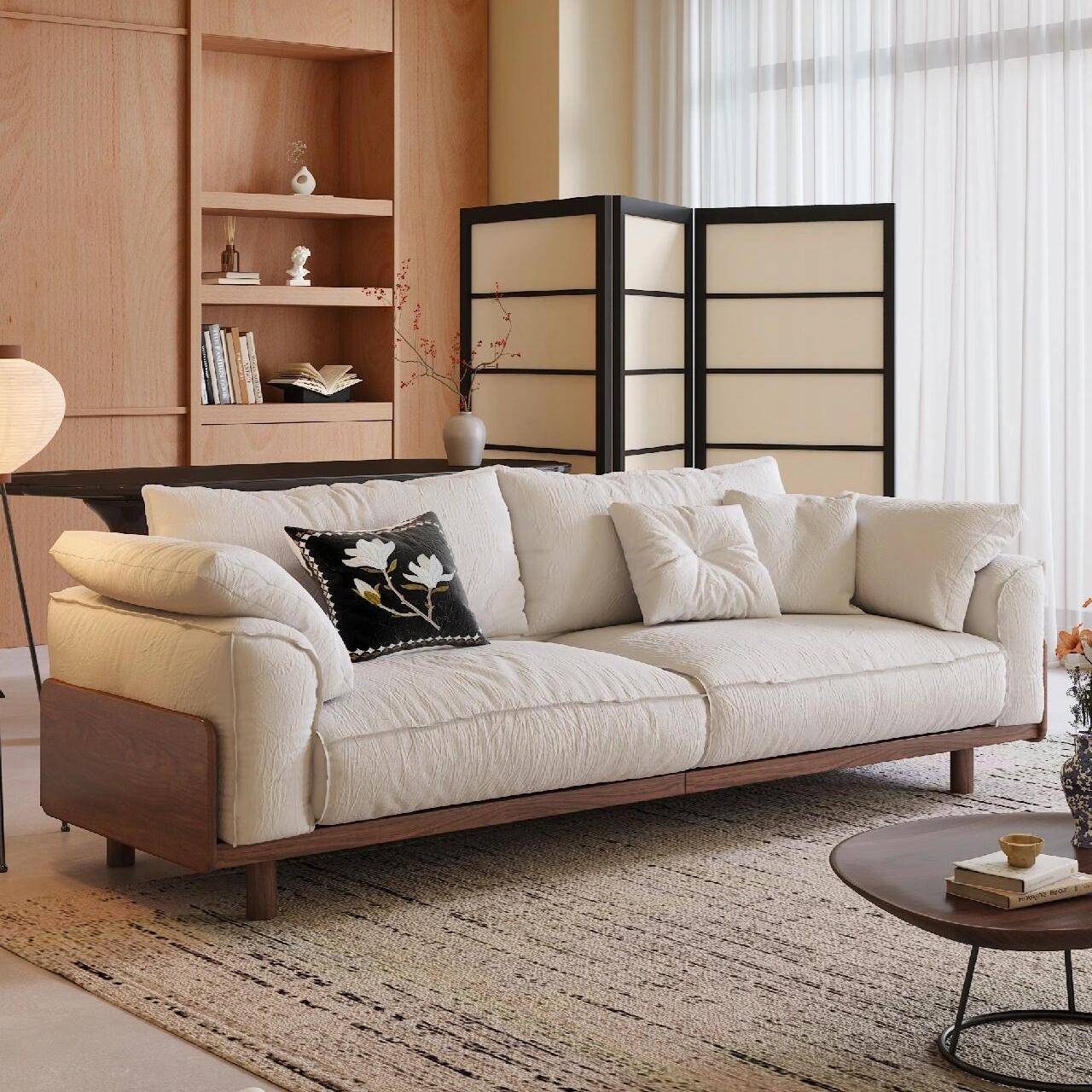 需定制新中式黑胡桃木设计师同款沙发高端定制民宿酒店办公室家用