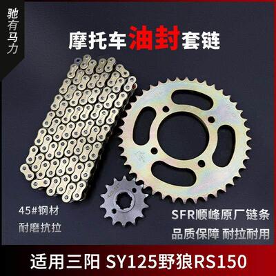 适用三阳SY125野狼RS150 SYM牙盘炼条大小齿轮摩托车静音油封套炼