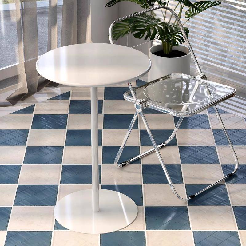 需定制网红小圆桌ins简约纯色奶茶桌咖啡桌阳台铁桌小酒吧桌甜品