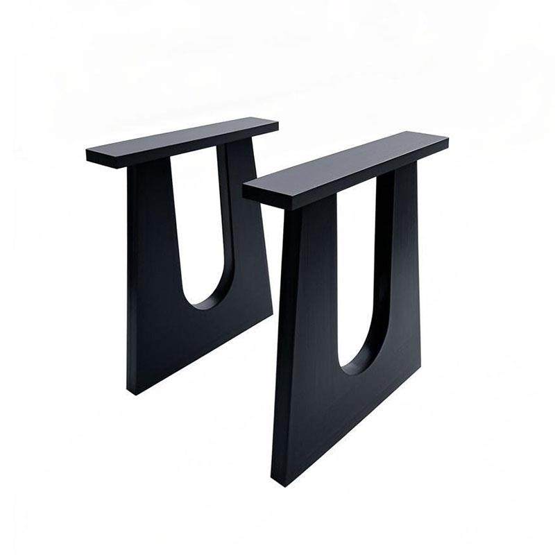 实木桌脚支架U型腿岛台桌腿诧寂餐桌大板桌脚茶桌支撑脚定制桌架