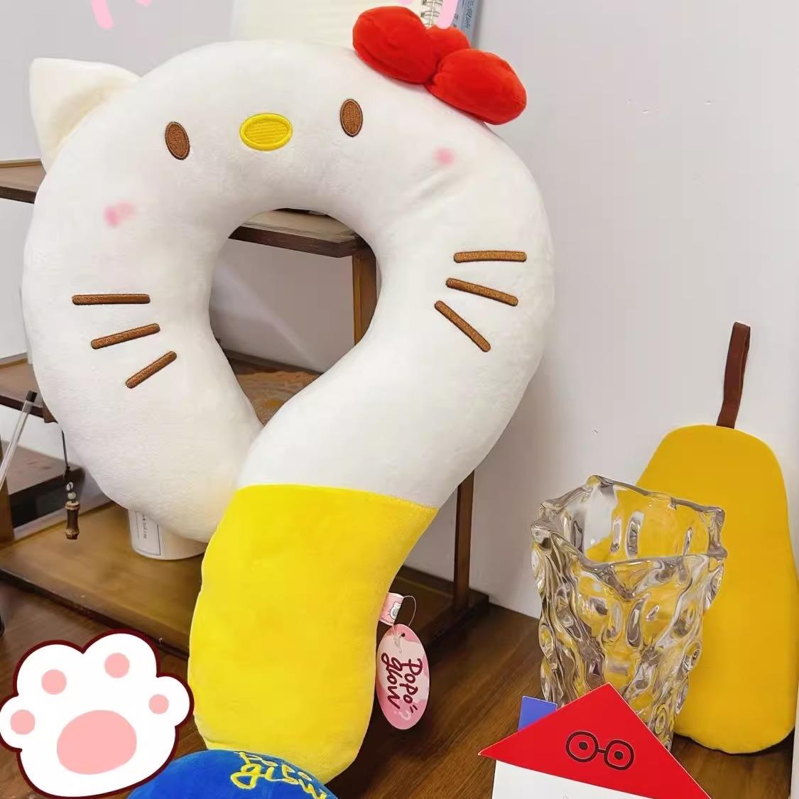 创意凯蒂猫问号颈枕旅行便携U型枕夏季办公室午睡枕520生日礼物女