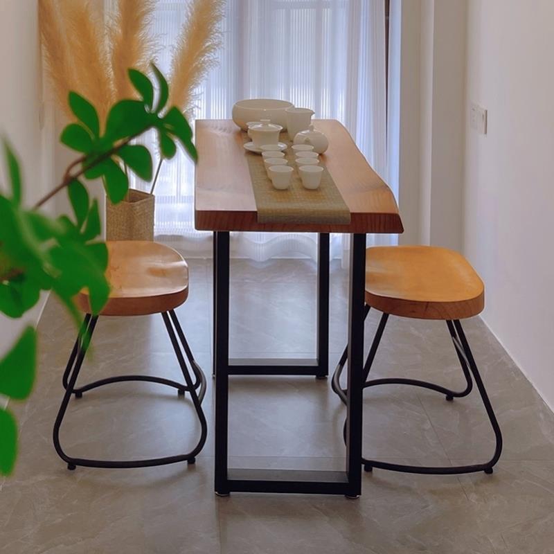 需定制桌椅组合高脚家用阳台实木吧台靠墙长条桌休闲吧台酒吧桌椅