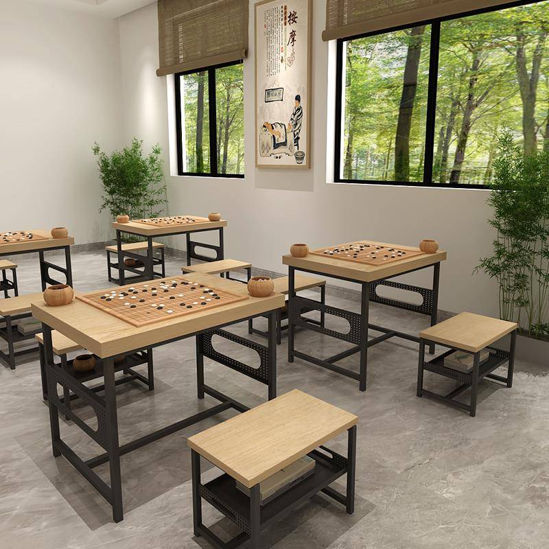 需定制棋盘桌椅组合两用双面象棋桌围棋桌学生培训桌书法桌练字桌
