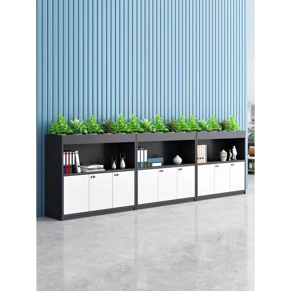 办公室隔断柜文件柜资料柜密码锁花槽柜桌边车间隔断长条储物柜子