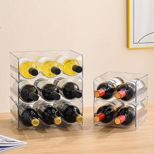 冰箱红酒架子家用啤酒置物架饮料收纳置酒架葡萄酒展示架多层叠加