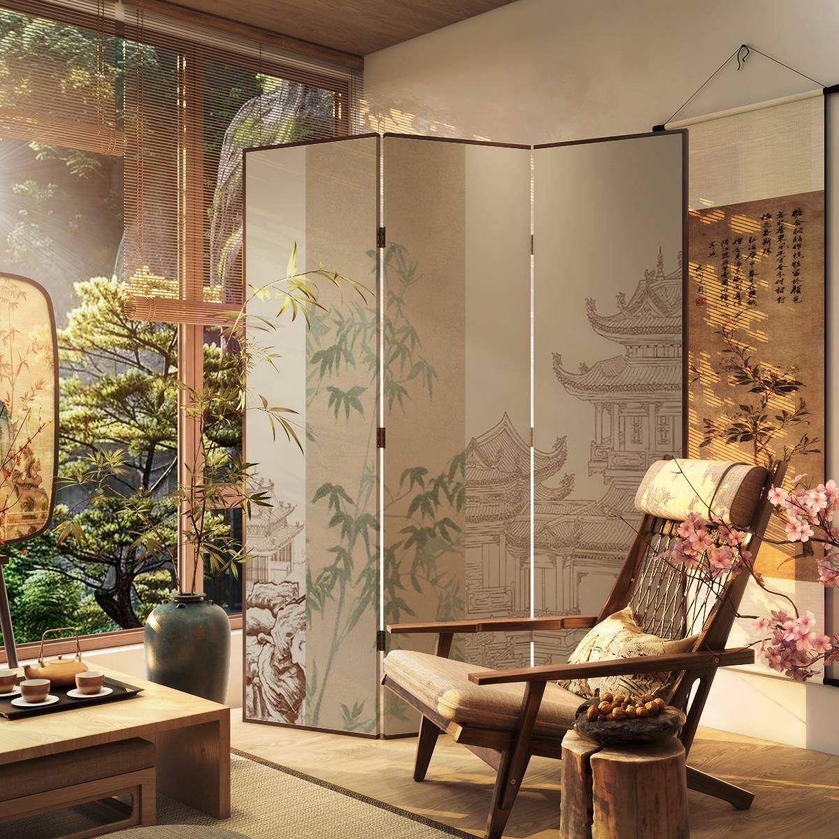 需定制简约复古宫殿布艺屏风酒店客厅遮挡不透隔断实木折叠移动推