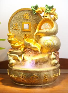 聚宝盆假山流水喷泉招财流水生财摆件风水轮开业礼品鱼缸客厅装饰