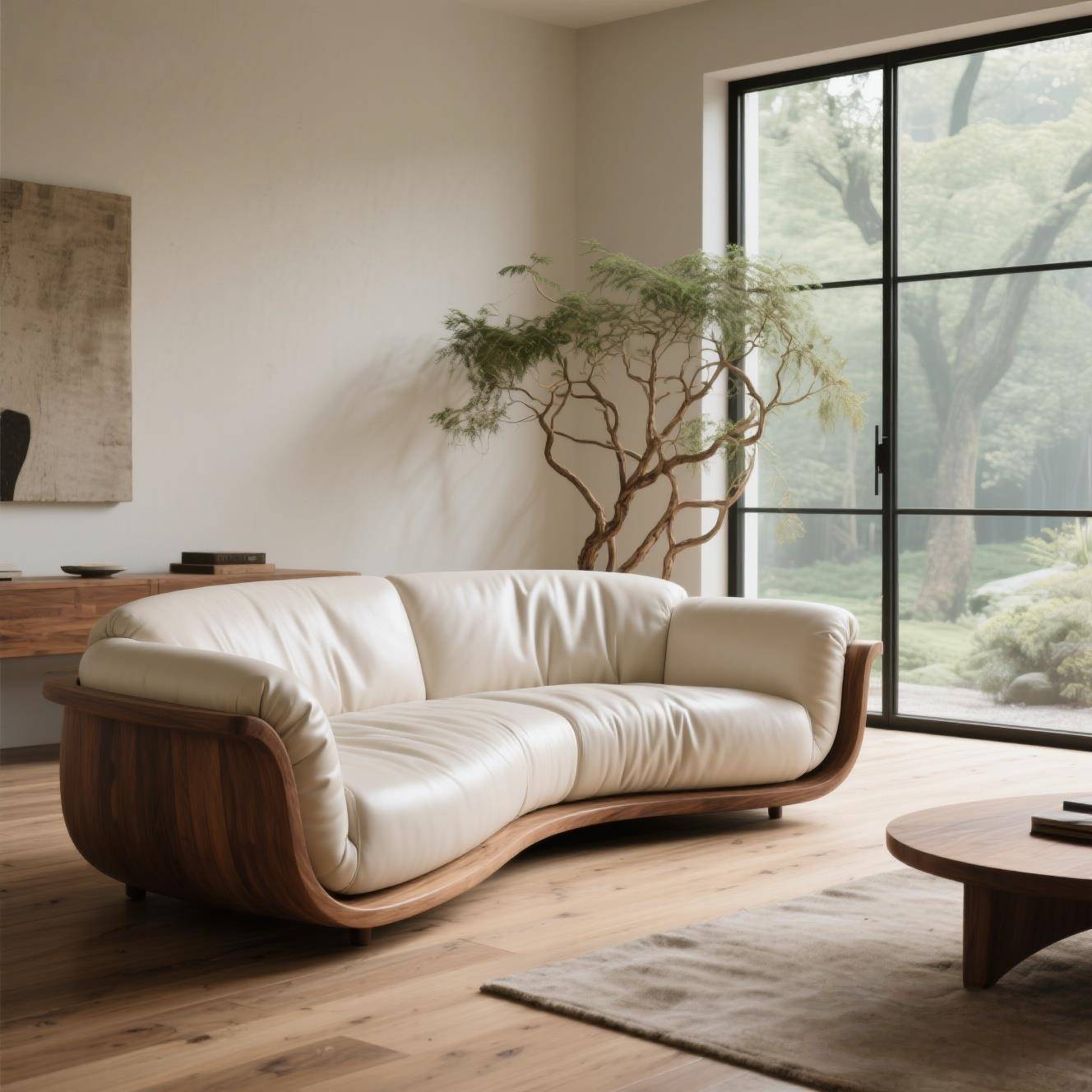 需定制高端真皮黑胡桃白蜡木沙发设计师宋氏美学酒店民宿办公室接