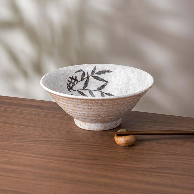 美浓烧雪志c野7.5英寸斗笠面碗日式进口家用大容量汤碗釉下彩餐具