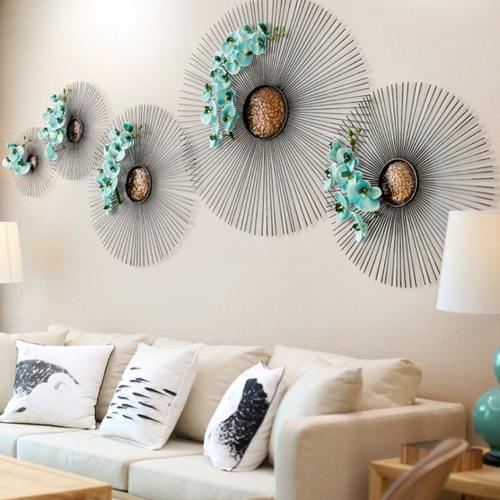 新中式墙面装饰挂件现代简约创意立体铁艺客厅玄关背景墙壁饰壁挂