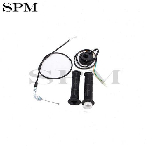 Motorcycle Hand Grips Throttle Cable Kill Switch Set For 49c