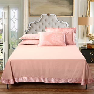 双人加大床单单件欧式 贡缎纯色不起球春夏被单1.5米1.8米2.0米床