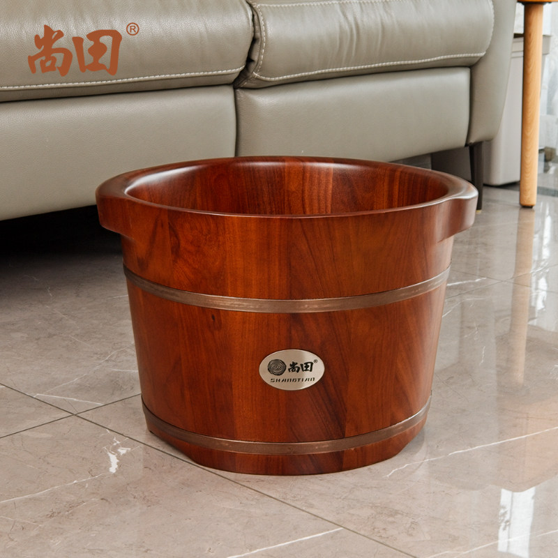 尚田花梨木泡脚木桶浴足桶洗脚盆橡木足浴桶泡脚桶洗脚盆深高小桶