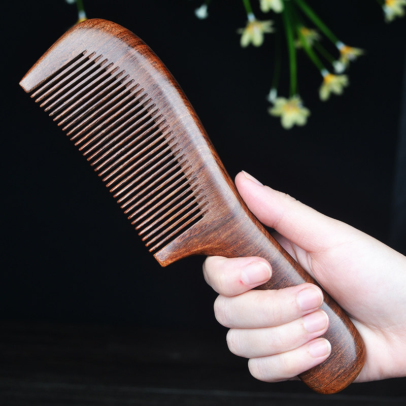 美丽女王天然金丝檀香木梳子女防静电宽齿大齿家用脱发按摩卷发梳