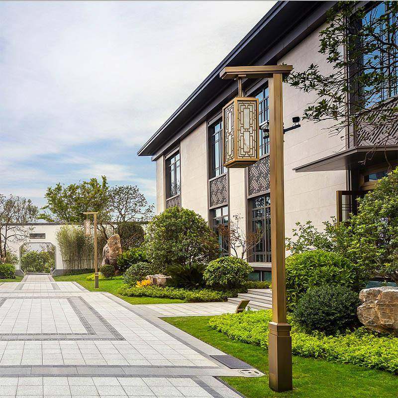 新中式不锈钢镀铜拉丝庭院灯LED园林景观灯单头庭院灯户外灯饰,家装灯饰光源,景观庭院灯饰,淘宝优惠券,粉丝福利购,淘宝优惠卷