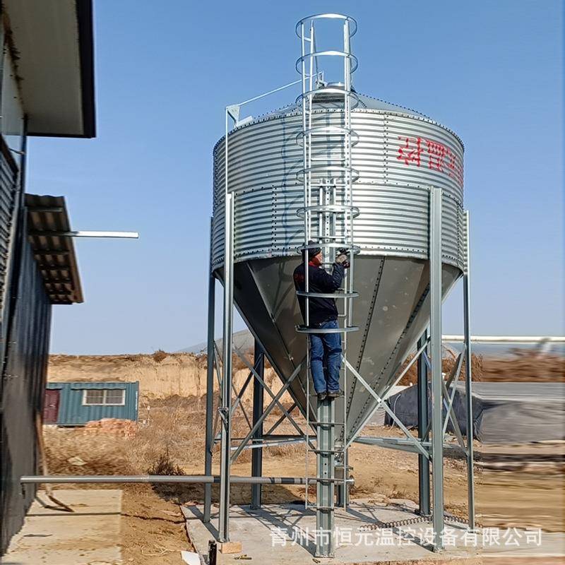 养殖饲料料塔大容量镀锌板材料线设备养鸡养猪自动化上料仓系统