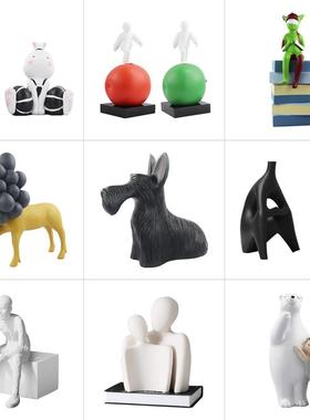 北欧风格卡通可爱摆件人物动物现代简约样板间儿童房装饰品电视柜