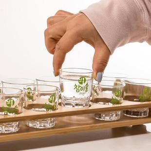 50ml一两杯白酒杯一口杯清酒杯家用烧酒杯烈酒杯真露杯子杯架套装