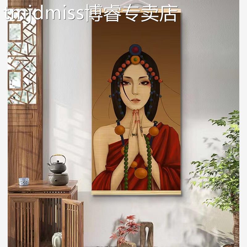 卓玛2.0新中式挂画茶室客厅卧室搭配玄关竹艺挂画