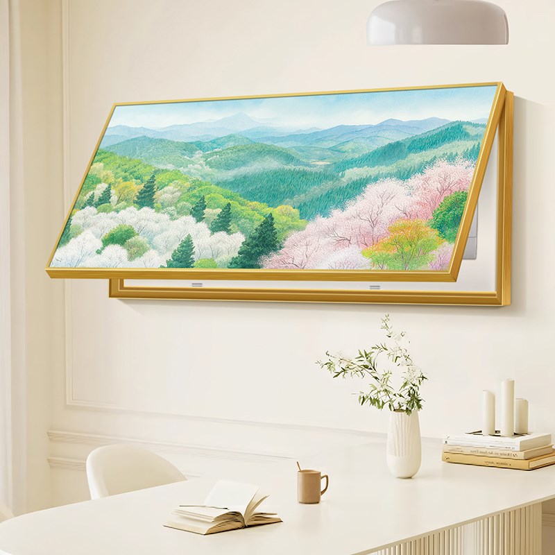 野地美树子日式原木风电表箱新款装饰画遮挡电闸盒配电箱大幅挂画图片