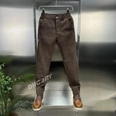 L高档星空纹直筒修身 YANS轻奢男装 轻商 休闲裤 时尚 j秋冬新p款 男士