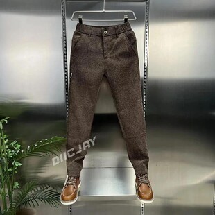 YANS轻奢男装j秋冬新p款男士休闲裤时尚L高档星空纹直筒修身轻商