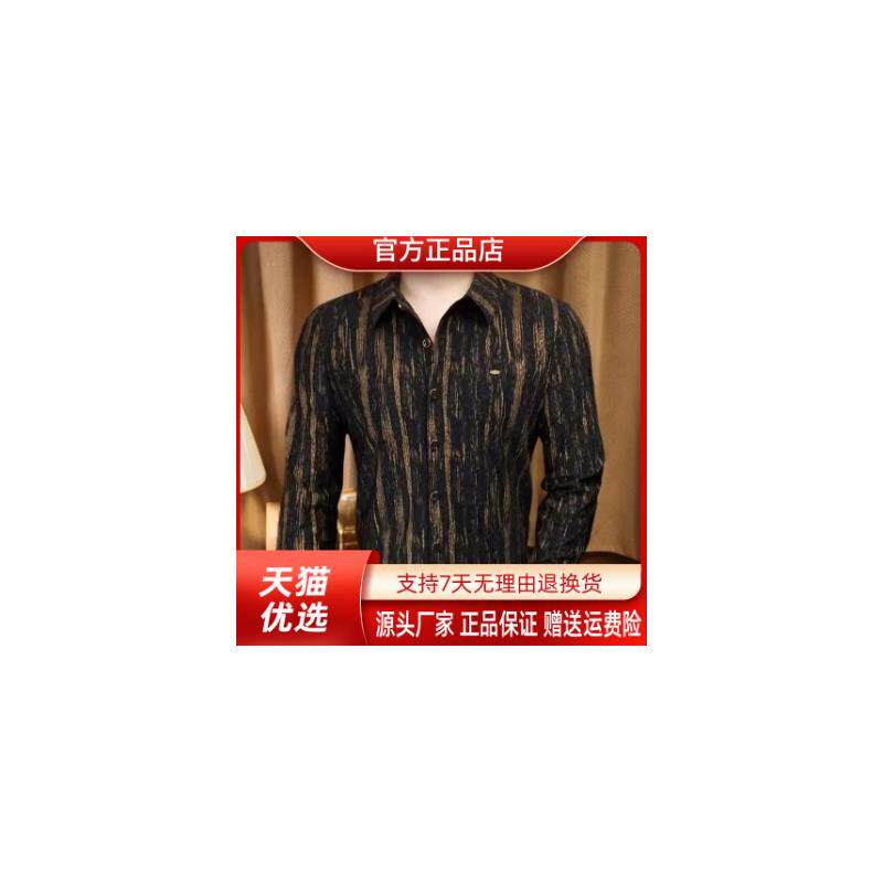 简居轻奢暗夜流沙春季休闲衬衫男长袖轻奢时尚潮流修身帅气打底衫