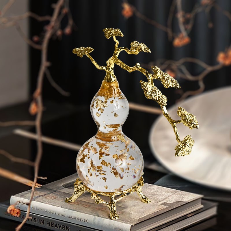 新中式八方来财葫芦装饰品样板房茶室书房酒店别墅桌面酒柜小摆件