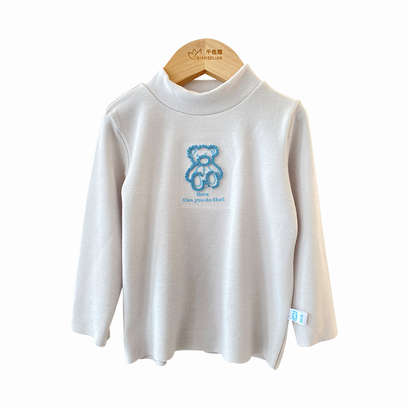 德绒保暖儿童高领T恤男女宝宝保暖加绒打底衫小中童秋衣无痕上衣