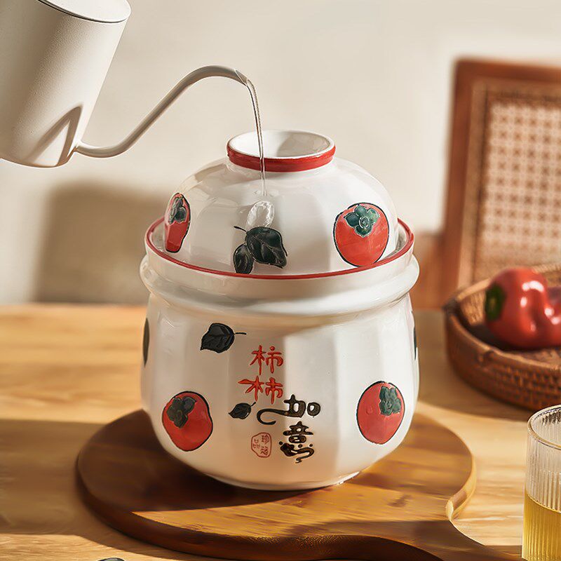 墨色田园泡菜坛子家用酸菜罐带盖陶瓷腌菜密封罐小咸菜保鲜储物罐,厨房/烹饪用具,泡菜罐/坛,淘宝优惠券,粉丝福利购,淘宝优惠卷