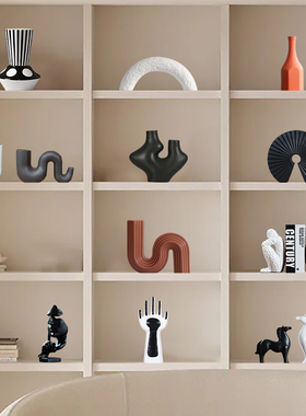 轻奢奶油风装饰品家居客厅书柜艺术小摆设电视柜北欧抽象工艺摆件