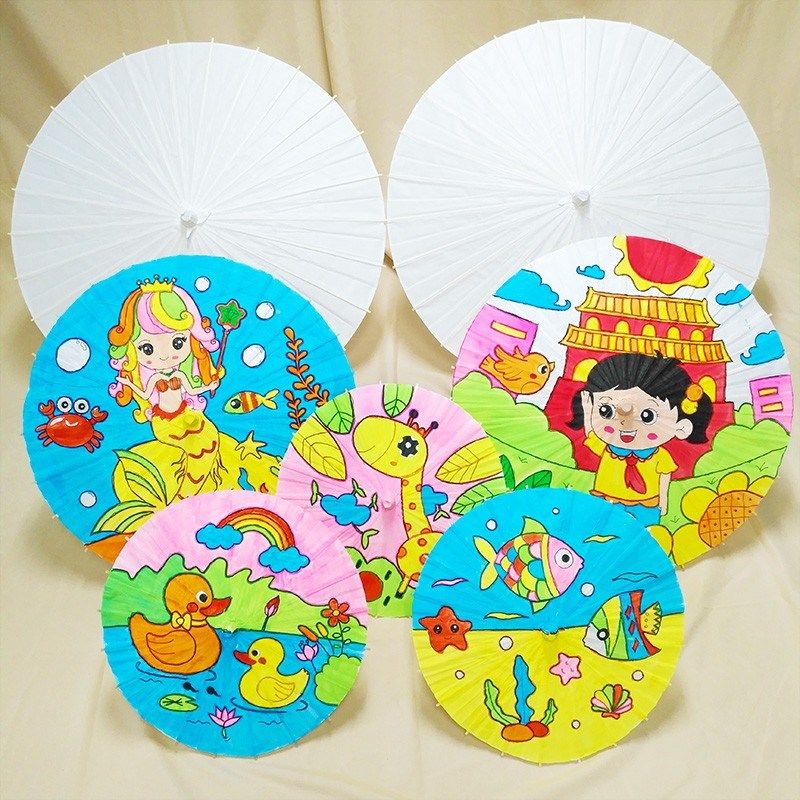 空白手绘油纸伞儿童diy手工材料绘画雨伞白色中国风古风装饰道具,节庆用品/礼品,文化创意文具,淘宝优惠券,粉丝福利购,淘宝优惠卷