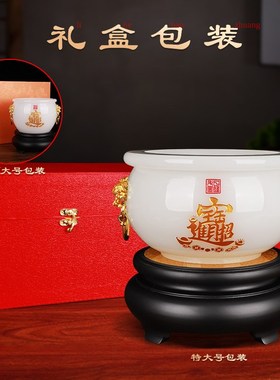 琉璃聚宝盆摆件招财玄关客厅办公室装饰乔迁新居公司开业高档礼品