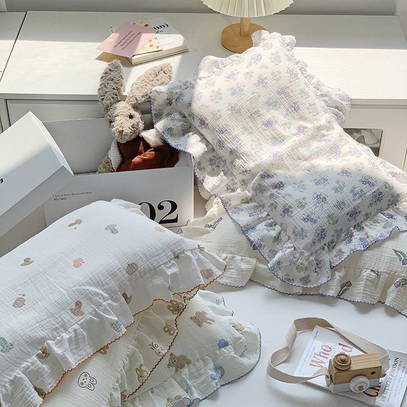 a类全棉纱布卡通儿童枕套纯棉30x50花边35x55宝宝乳胶枕芯套40x60,床上用品,枕套,淘宝优惠券,粉丝福利购,淘宝优惠卷