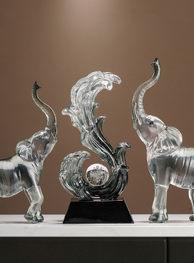 大象摆件一对客厅招财玄关电视柜酒柜装饰品搬家礼物乔迁新居礼品