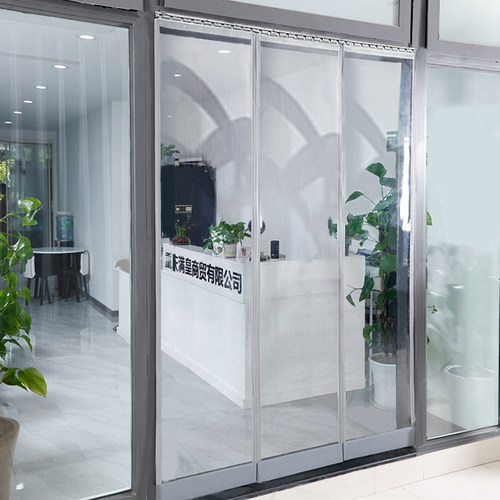 办公室免打孔透明玻璃隔断帘磁铁自吸空调门帘隔热挡风商用防冷气