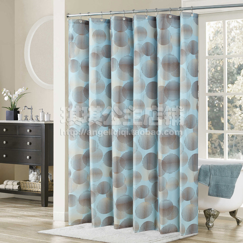 欧式华贵涤纶环保布料加厚防水防霉浴室窗帘门帘隔断 蒙娜罗浴帘