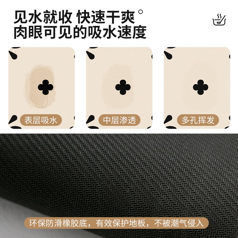 法式厨房地垫防滑防油地毯耐脏防水专用脚垫可擦免洗硅藻泥地毯