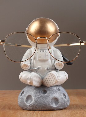 创意桌面收纳眼镜支架太空宇航员造型放置眼镜展示架实用可爱摆件