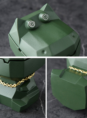 创意可爱带盖烟灰缸家用客厅茶几卡通几何办公室桌面装饰品小摆件