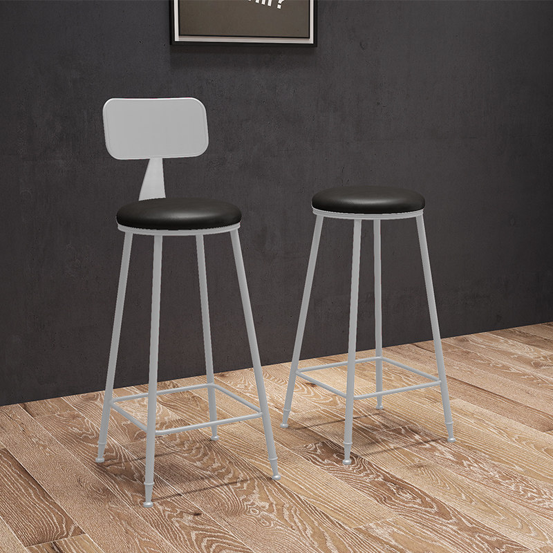 北欧简约金色吧台椅子甜品店咖啡餐厅休闲椅靠背高脚凳子吧椅吧凳