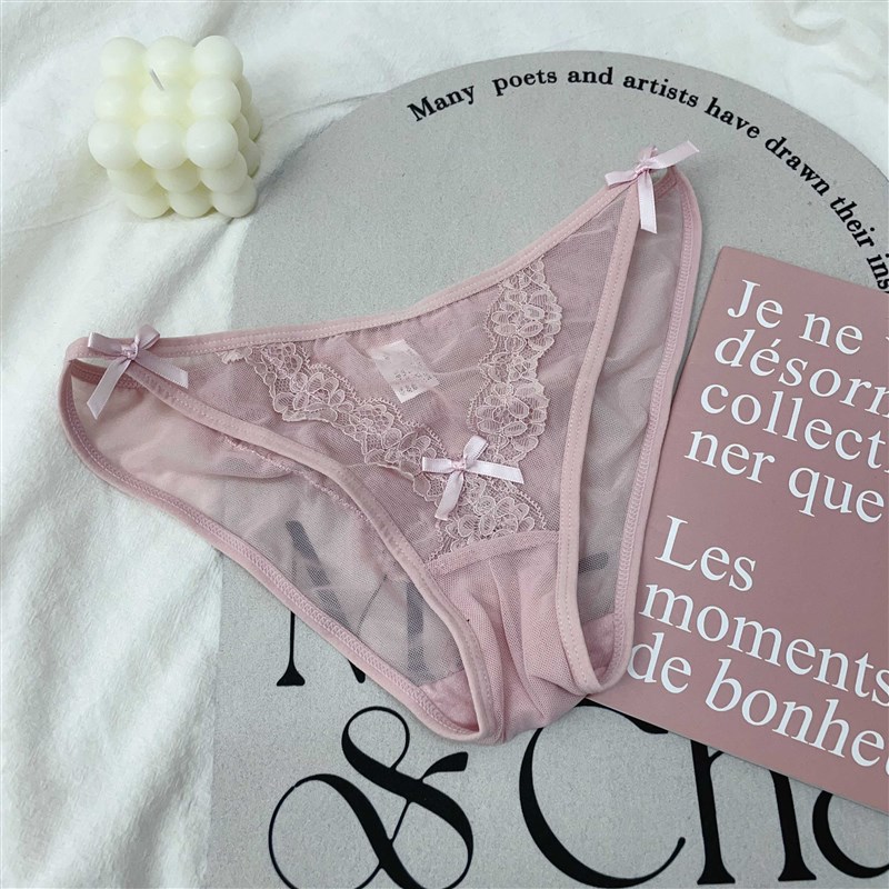 法式精致性感蕾丝内裤少女夏季薄款舒适低腰透气纯棉裆三角裤