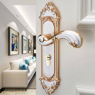 欧式门锁室内门锁门锁卧室门锁门把手拉手锁具通用型门锁