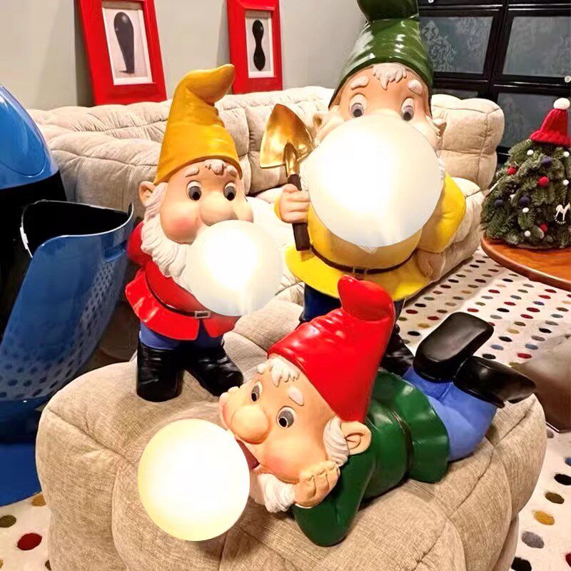 意大利设计师小矮人台灯北欧装饰氛围卧室床头圣诞老人创意摆件灯