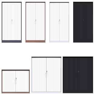 卷门柜加厚钢制铁皮办公文件柜档案柜带锁资料凭证柜矮柜储物柜子