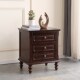 卧室床边储物柜 边角柜整装 美式 全实木床头柜胡桃色家用客厅抽屉式