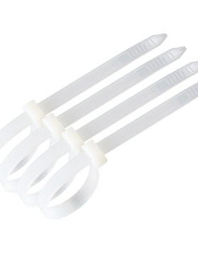 白色自锁式一次性尼龙扎带 厂标4x150工业级新PA66塑料束线带包邮