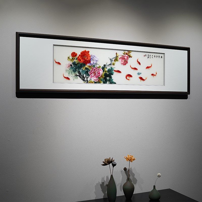 苏绣成品挂画带框客厅床头画卧室沙发背景墙新中式纯手工实木定制,居家布艺,苏绣,淘宝优惠券,粉丝福利购,淘宝优惠卷