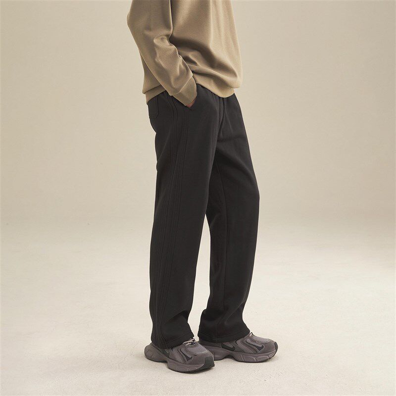 NNID重磅简约百搭新氧棉拼接长裤宽松直筒抽绳休闲裤卫裤