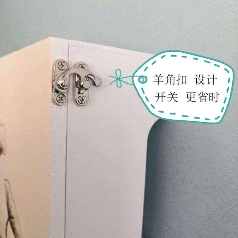 新中式电线收纳盒接线板排插座遮挡盒集线盒壁挂墙装饰保护开门画